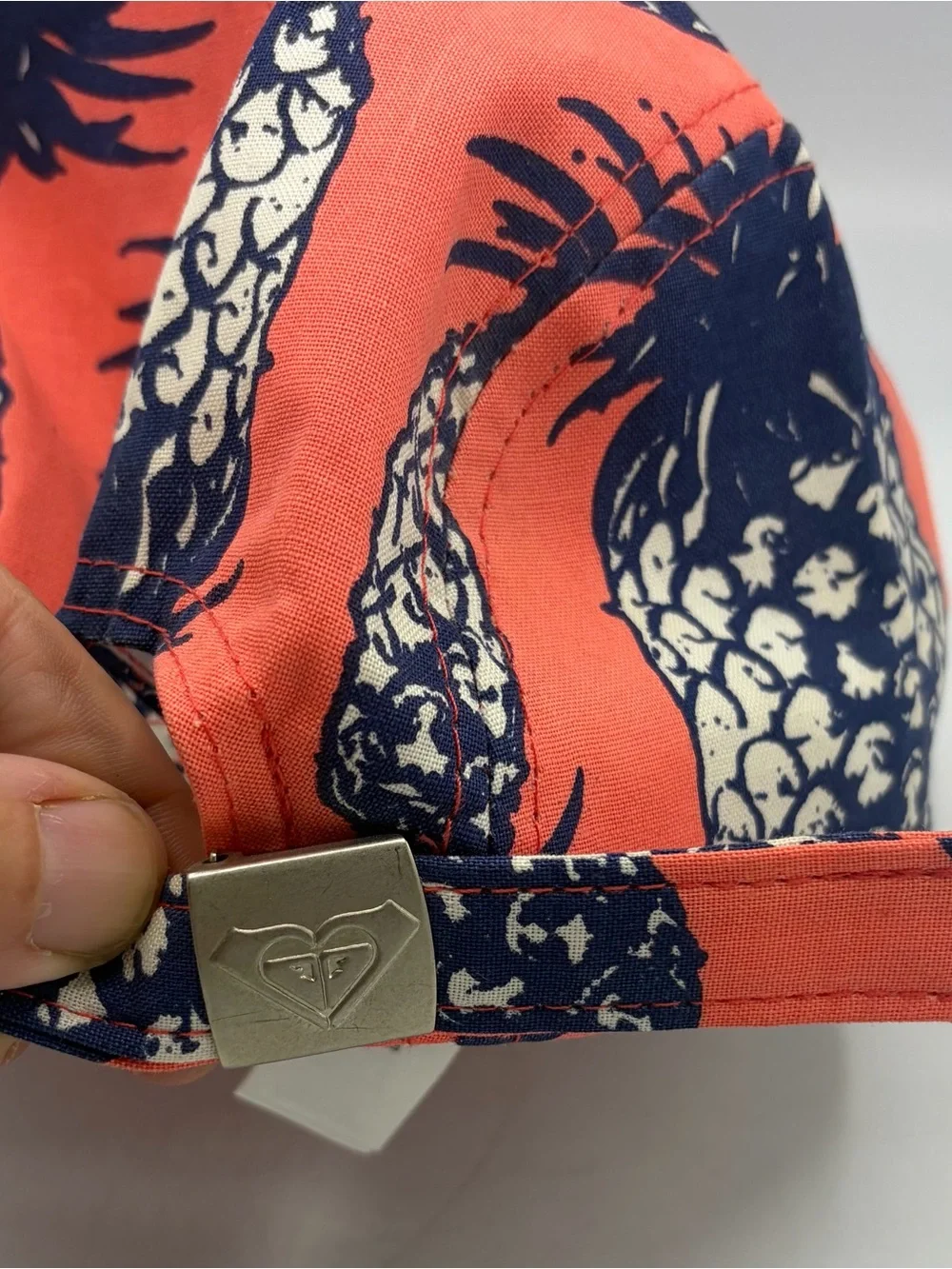 Roxy Coral and Navy Tropical Patch Cap